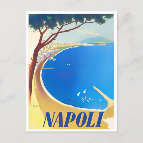 Naples Italy vintage travel Postcard