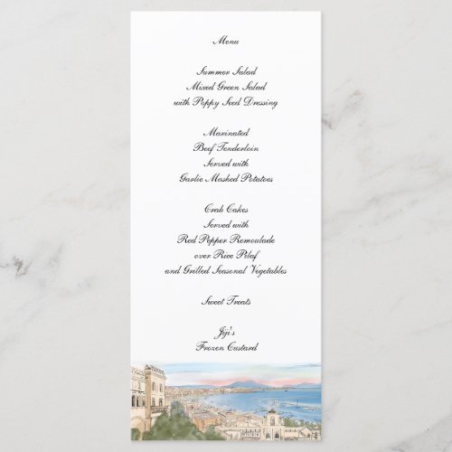 Naples Italy Wedding Menu Cards