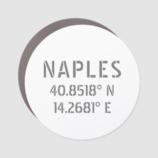 Naples Latitude and Longitude Coordinates   Car Magnet
