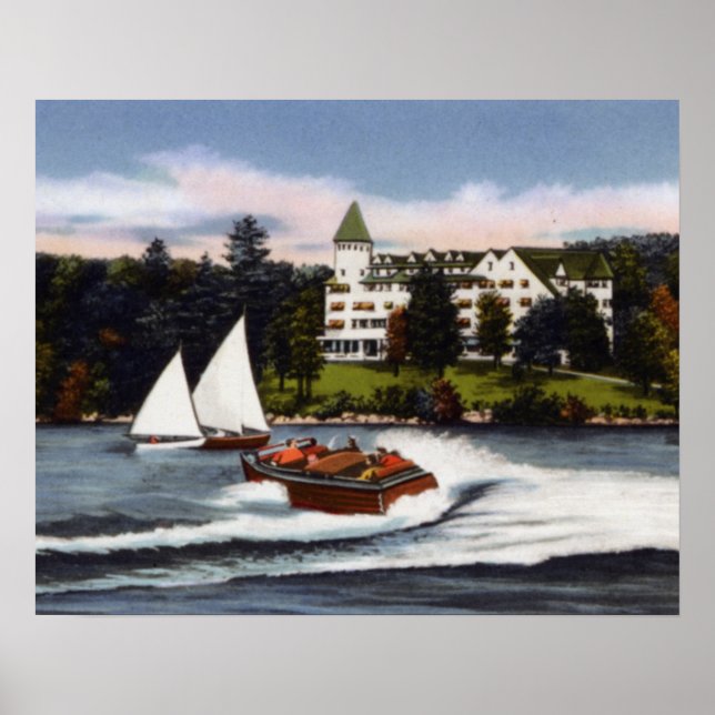 Naples Maine Boating on Long Lake Poster (Front)