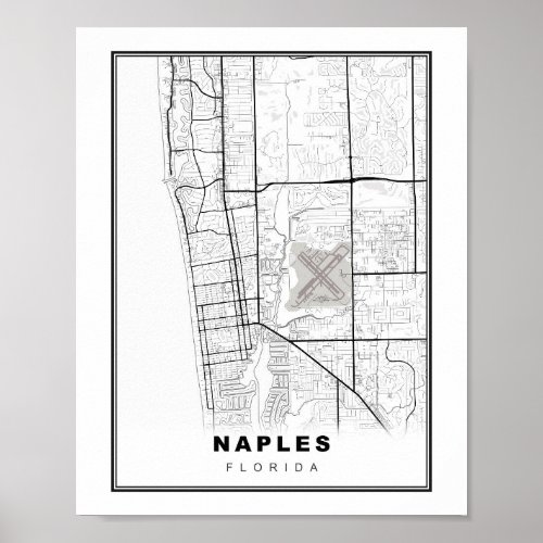 Naples Map Poster