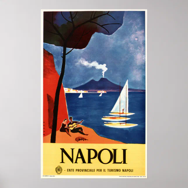 Naples NAPOLI ITALY Ad Vintage Italian Travel Poster | Zazzle