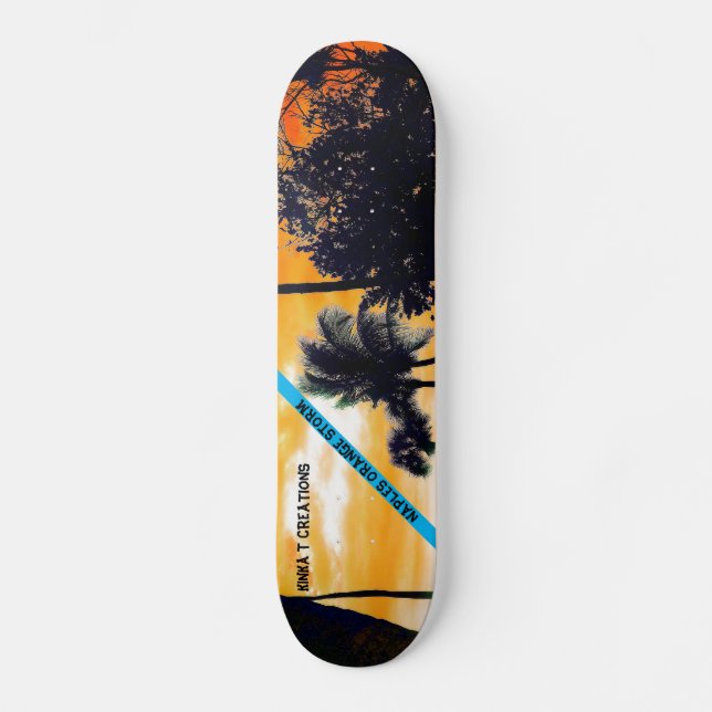 Naples Orange Storm 7 7/8" Skateboard Deck (Front)