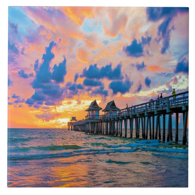 Naples Pier, Florida Ceramic Tile (Front)