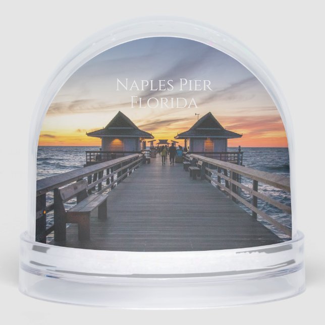 Naples Pier Florida Custom Photo Snow Globe (Front)