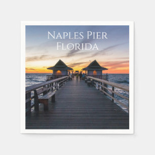 Naples Pier Florida Ocean Beach Napkins