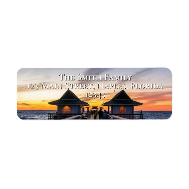 Naples Pier Florida Ocean Sunset  Label (Front)