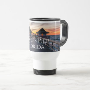 Naples Pier Florida Ocean Sunset Travel Mug