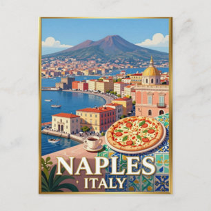 Naples Vesuvius Mediterranean Waterfront Postcard