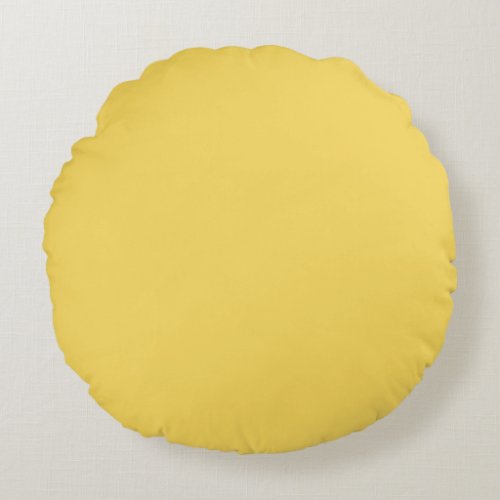 Naples Yellow Solid Color Round Pillow