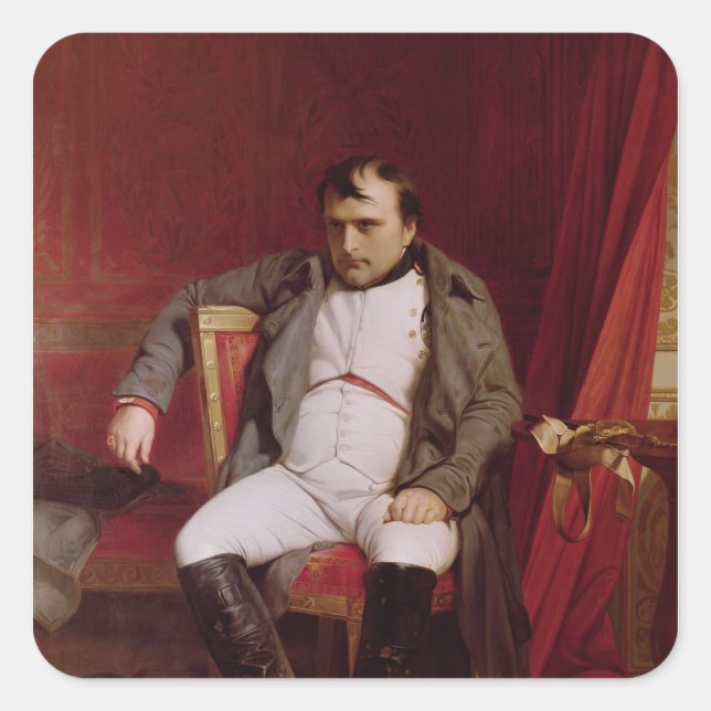 Napoleon  after his Abdication Square Sticker (Front)