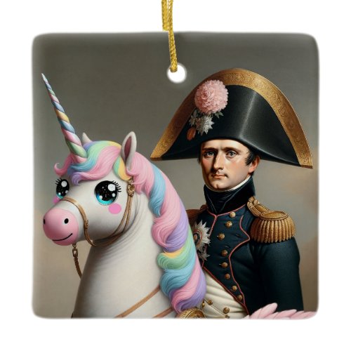 Napoleon and Kawaii Unicorn Ornament