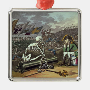Napoleon and skeleton, 18th metal ornament