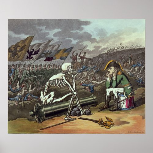 Napoleon and skeleton 18th poster