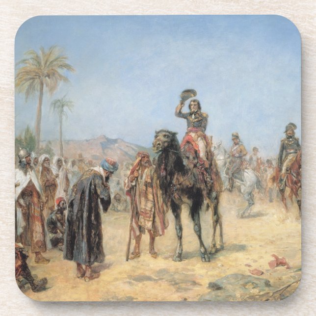 Napoleon Arriving at an Egyptian Oasis (oil on can Drink Coaster (Front)