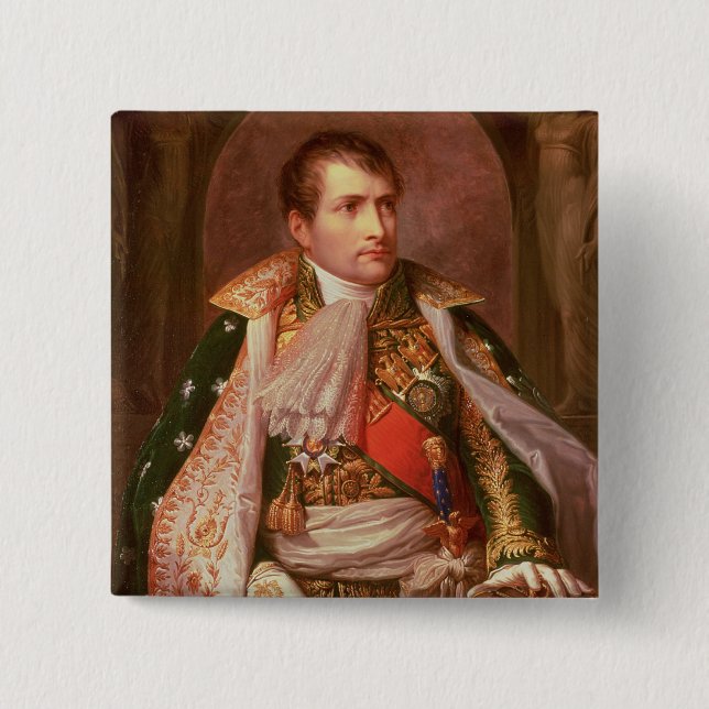 Napoleon Bonaparte (1769-1821), as King of Italy, Pinback Button (Front)