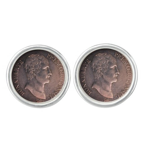 Napoleon Bonaparte 1802 silver coin Cufflinks