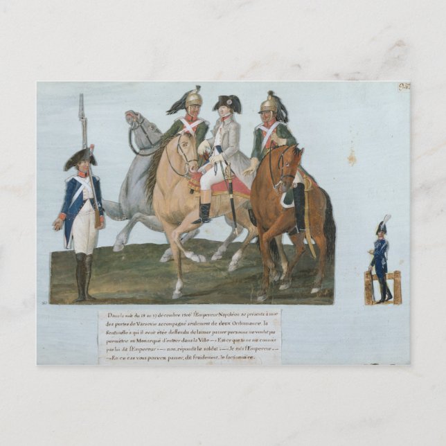 Napoleon Bonaparte  and the Varsovian Sentry Postcard (Front)