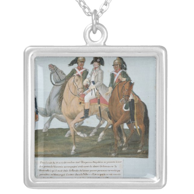 Napoleon Bonaparte  and the Varsovian Sentry Silver Plated Necklace (Front)