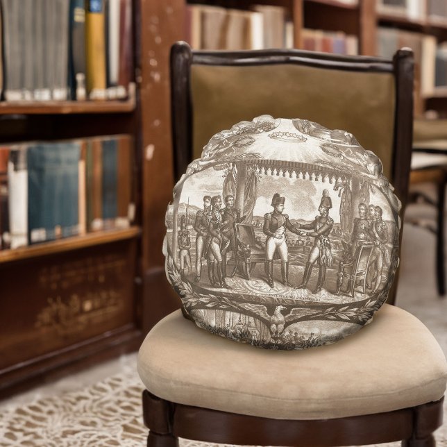 Napoleon Bonaparte and Tsar Alexander I Round Pillow (Creator Uploaded)
