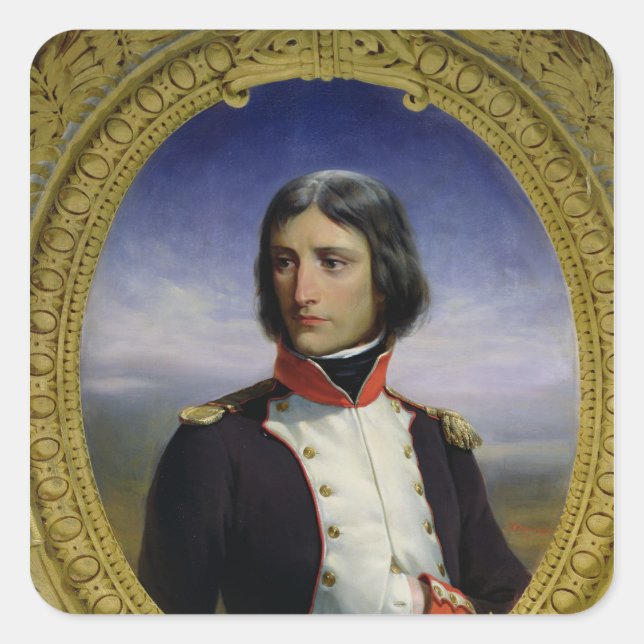 Napoleon Bonaparte  as Lieutenant Colonel Square Sticker (Front)