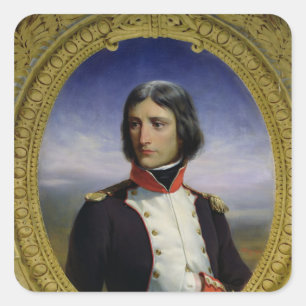 Napoleon Bonaparte as Lieutenant Colonel Square Sticker
