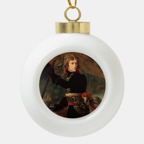 Napoleon Bonaparte at Bridge in Battle of Arcole Ceramic Ball Christmas Ornament