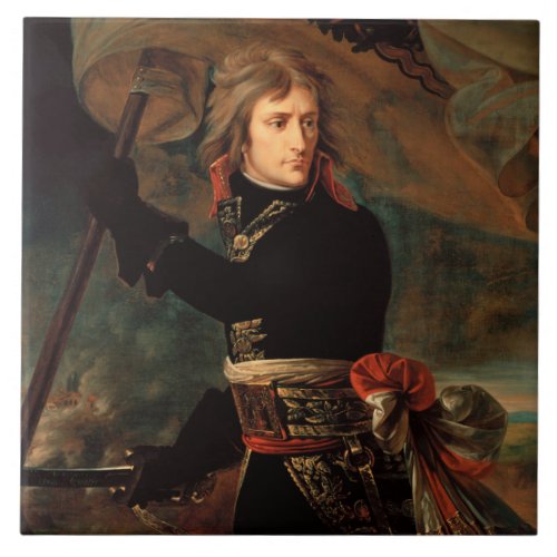 Napoleon Bonaparte at Bridge in Battle of Arcole Ceramic Tile