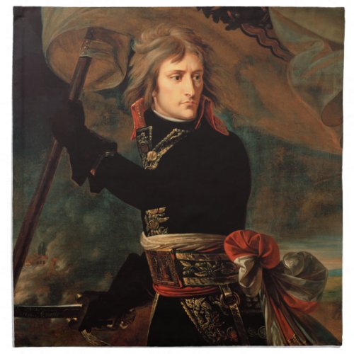 Napoleon Bonaparte at Bridge in Battle of Arcole Cloth Napkin