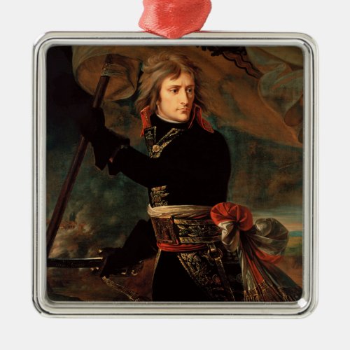 Napoleon Bonaparte at Bridge in Battle of Arcole Metal Ornament