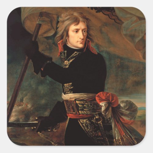 Napoleon Bonaparte at Bridge in Battle of Arcole Square Sticker