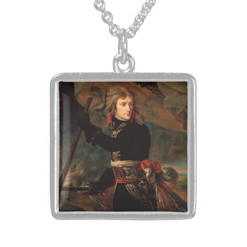 Napoleon Bonaparte at Bridge in Battle of Arcole Sterling Silver Necklace