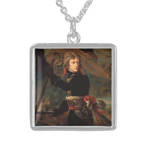 Napoleon Bonaparte at Bridge in Battle of Arcole Sterling Silver Necklace