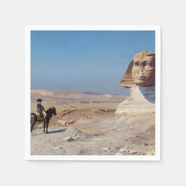Napoleon Bonaparte Before the Sphinx (by Gérôme) Napkins (Front)