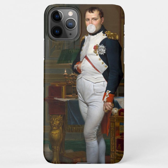 Napoleon Bonaparte blowing a white bubble gum iPhone Case (Back)