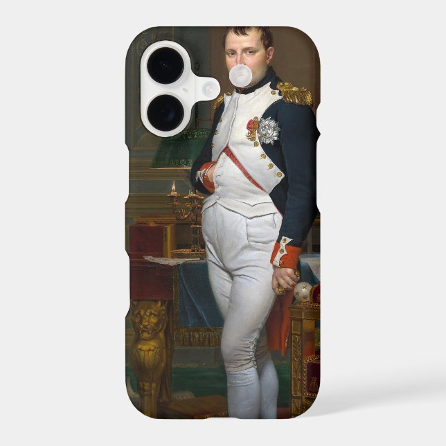 Napoleon Bonaparte blowing a white bubble gum iPhone Case (Back)