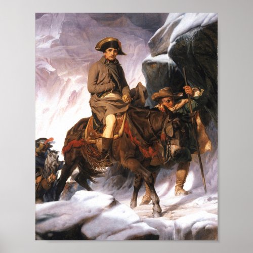 Napoleon Bonaparte Crossing Alps Paul Delaroche Poster