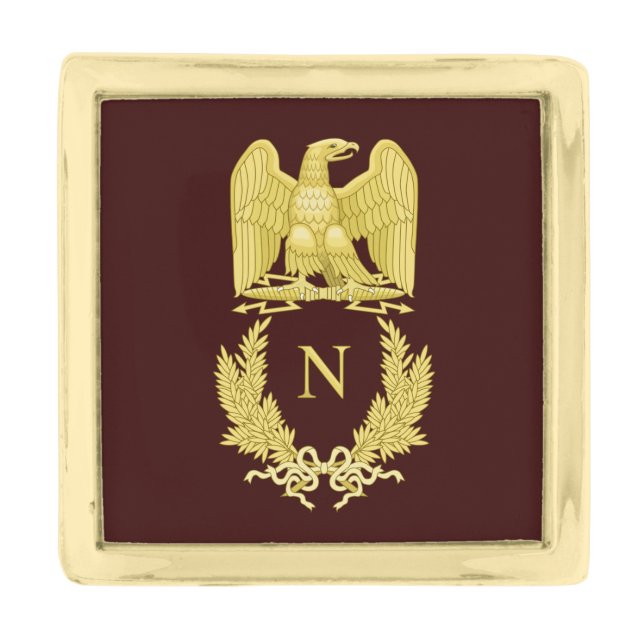 Napoleon Bonaparte Eagle Emblem Gold Finish Lapel Pin (Front)