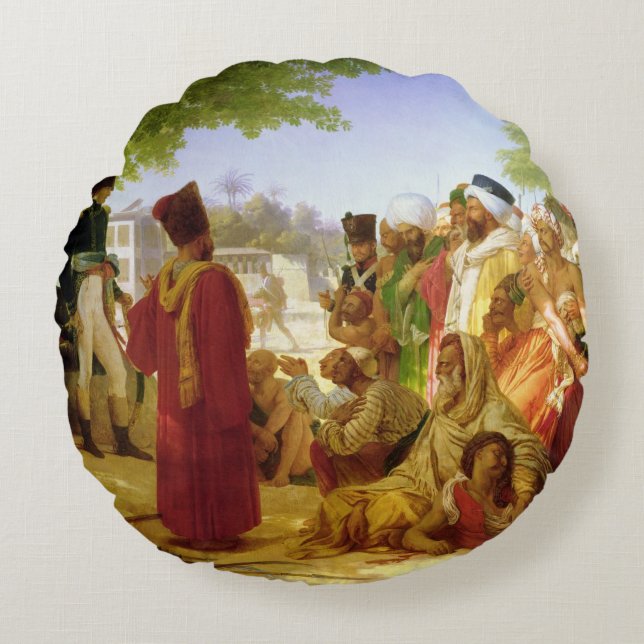 Napoleon Bonaparte  Pardoning the Rebels Round Pillow (Front)