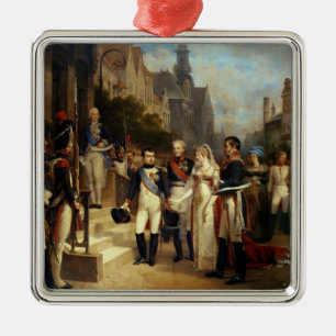 Napoleon Bonaparte Receiving Queen Louisa Metal Ornament