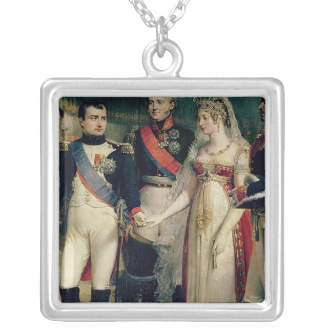Napoleon Bonaparte  Receiving Queen Louisa Silver Plated Necklace (Front)