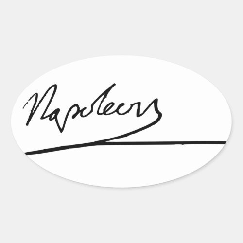 Napoleon Bonaparte signature Oval Sticker