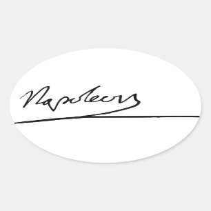 Napoleon Bonaparte signature Oval Sticker
