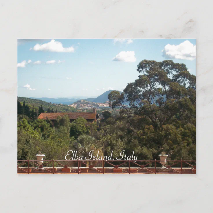 Napoleon Bonaparte's Exile View. Elba Island. Postcard Zazzle
