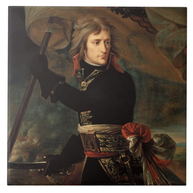 Napoleon Bonaparte's Rally at the Battle of Arcole Ceramic Tile (Front)
