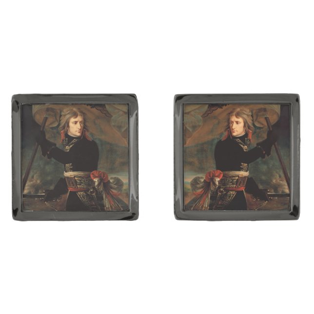 Napoleon Bonaparte's Rally at the Battle of Arcole Cufflinks (Front)