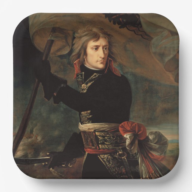 Napoleon Bonaparte's Rally at the Battle of Arcole Paper Plates (Front)