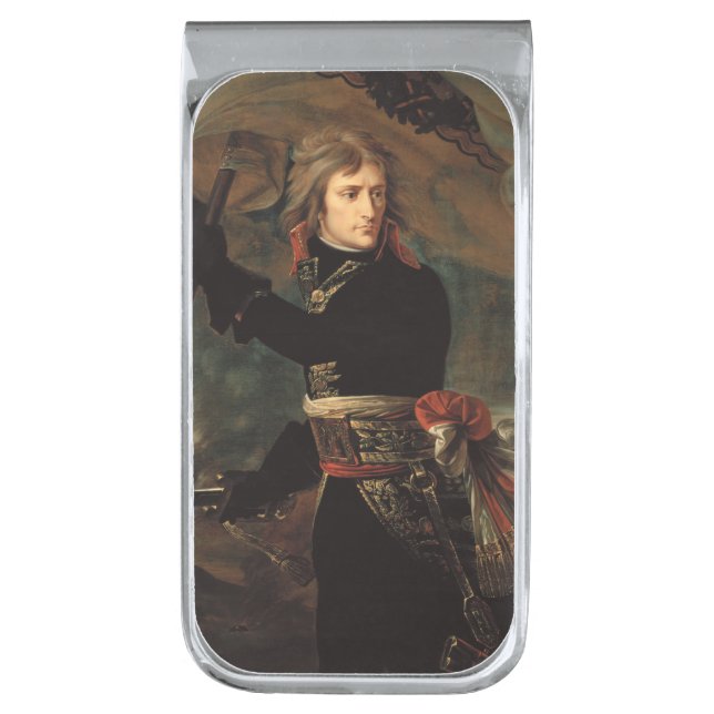 Napoleon Bonaparte's Rally at the Battle of Arcole Silver Finish Money Clip (Front Vertical)