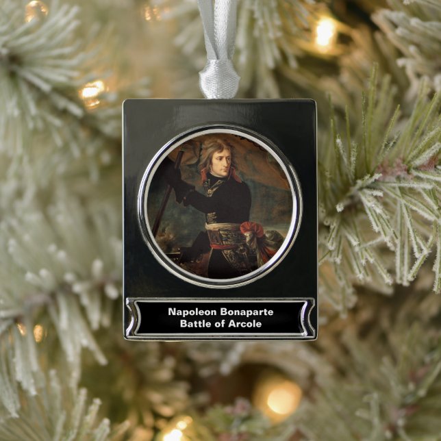 Napoleon Bonaparte's Rally at the Battle of Arcole Silver Plated Banner Ornament (Tree)