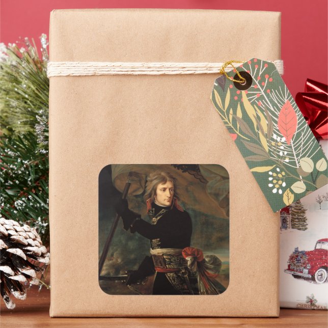 Napoleon Bonaparte's Rally at the Battle of Arcole Square Sticker (Holiday)